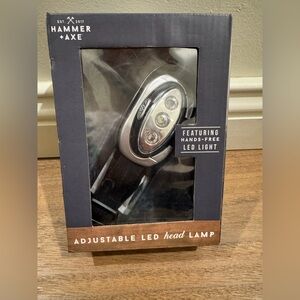 NIB Hammer and Axe Adjustable LED Head Lamp with Black Strap